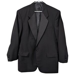 Vintage Pierre Balmain Tuxedo Jacket - Black 100% Wool - S/B Notch - Size 42 REG